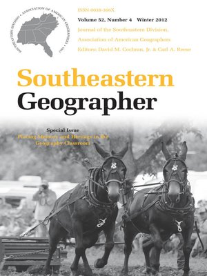 cover image of Southeastern Geographer